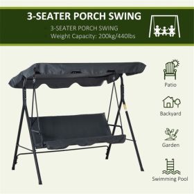 3-Seat Patio Swing Chair-Grey