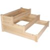 3 Tier Raised Garden Bed Kit Wooden Planter Box Heavy Duty Solid Fir Wood