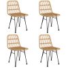 5 Piece Patio Dining Set Poly Rattan