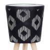 S/2 10/12" DIAMOND PLANTER W/ WOOD LEGS, BLACK KD