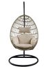 ACME Vasant Patio Swing Chair with Stand, Fabric & Wicker (1Set/3Ctn) 45082