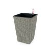 2-Pack Smart Self-watering Square Planter for Indoor and Outdoor - Hand Woven Wicker - Gray