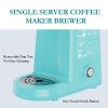 CHULUX Single Serve 12 Ounce Coffee Brewer,One Button Operation with Auto Shut-Off for Coffee or Tea,Cyan