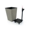 2-Pack Smart Self-watering Square Planter for Indoor and Outdoor - Hand Woven Wicker - Gray