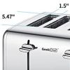 Toaster 4 Slice;  Geek Chef Stainless Steel Extra-Wide Slot Toaster with Dual Control Panels of Bagel/Defrost/Cancel Function(Sliver-Black)