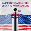 30 ft. Aluminum Telescopic Flag Pole Kit Flagpole 3'x5' US Flag & Ball Top for Commercial Residential Outdoor