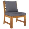 5 Piece Patio Lounge Set with Cushion Solid Acacia Wood