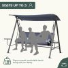 Steel 3-seater Swing Porch Swing with Canopy