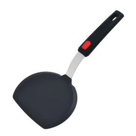 1pc Silicone Spatula Turner; Frying Shovel; Nonstick & Heat Resistant Cooking Spatulas Cookware; Large Flexible Kitchen Utensils BPA (Items: black)