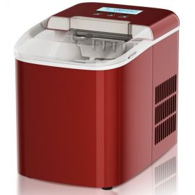 26 lbs Countertop LCD Display Ice Maker with Ice Scoop (Color: Solar Rat Repeller)