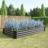 Raised Garden Bed Kit - Metal Raised Bed Garden7.6x3.7x0.98ft for Flower Planters;  Vegetables Herb Black