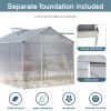 6 x 8 FT Polycarbonate Greenhouse with Roof Vent for Outdoors Gardening Canopy Plants Shed, Silver/Green