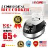 5 Core Asian Rice Cooker • Large Rice Maker • w 15 Preset • Large Touch Screen • Nonstick Inner Pot • 21 Cups Capacity - RC 0502