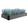 Raised Garden Bed Kit - Metal Raised Bed Garden7.6x3.7x0.98ft for Flower Planters;  Vegetables Herb Black